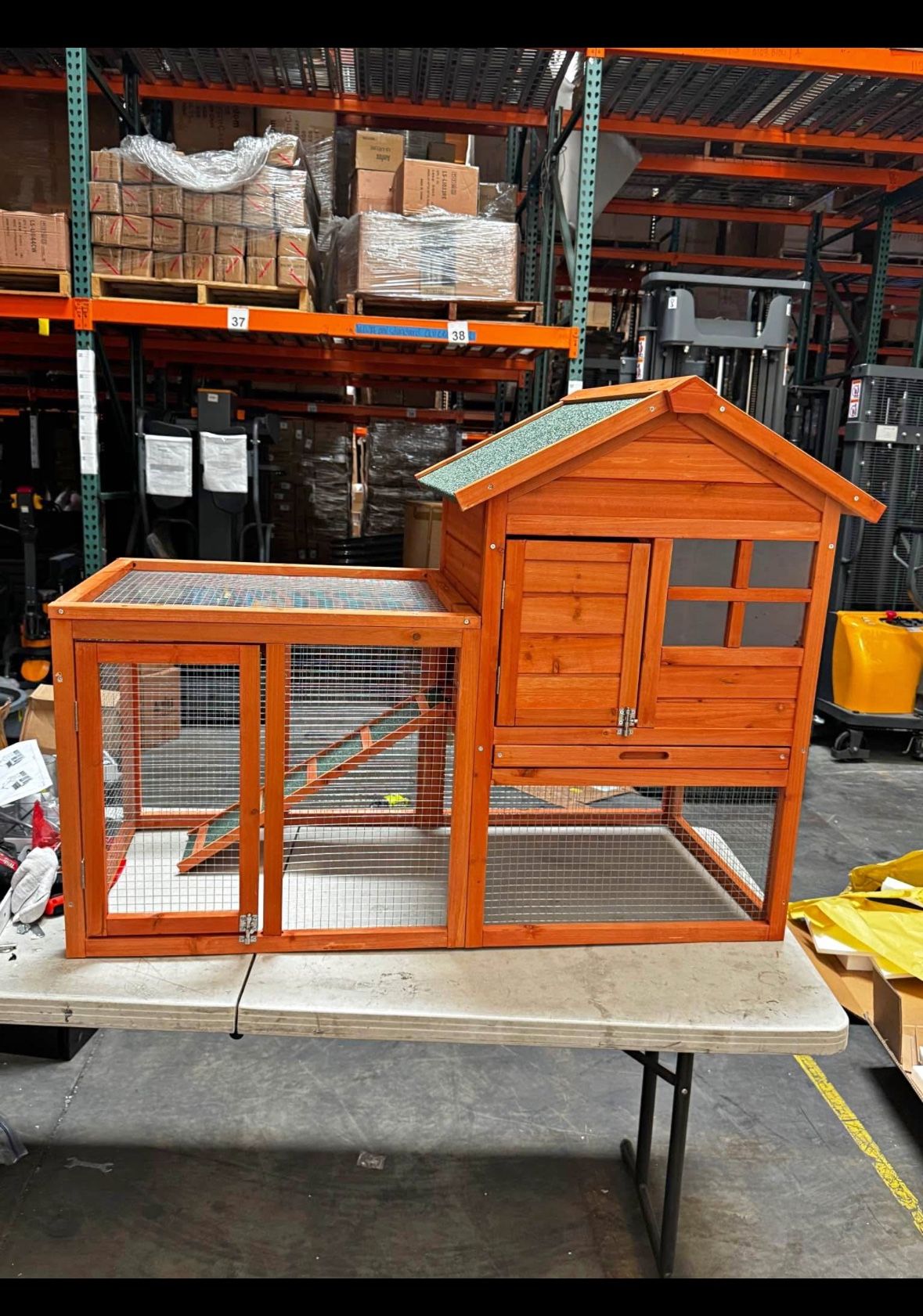 New 48” Wooden Chicken Coop Rabbit Hutch Indoor and Outdoor Bunny Cage