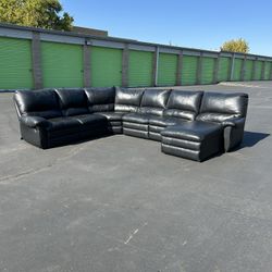 Black Leather Sectional Sofa - RC Willey