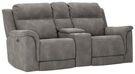 Signature Design by Ashley Next-Gen DuraPella Dual Power Reclining Pad Arm Loveseat with Console, One Size, Gray