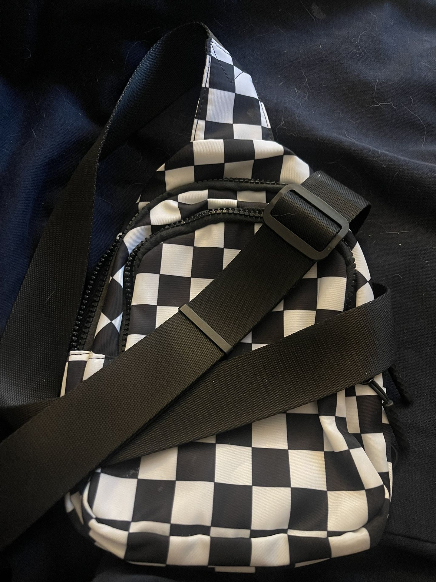 Checkered Crossbody Bag And Wallet