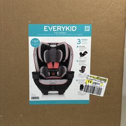 Evenflo EveryKid 3-in-1 Convertible Car Seat, Maya Coral, Infant - 12 years
