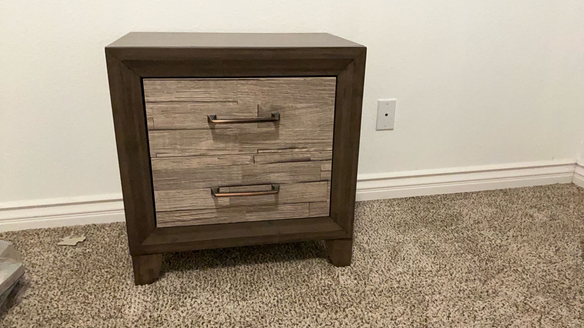 Title: Sleek Wooden Dresser Table with 2 Drawers – Like New!