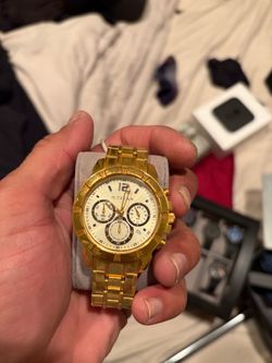 Titan Gold-Tone Chronograph Watch