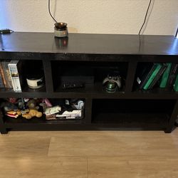 All wood tv stand- black $35