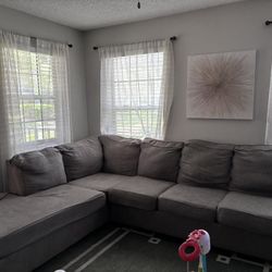 Gray sectional couch 