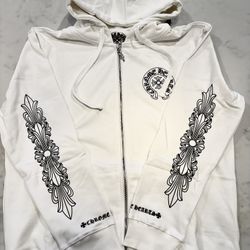White Chrome Hearts Zip Up 