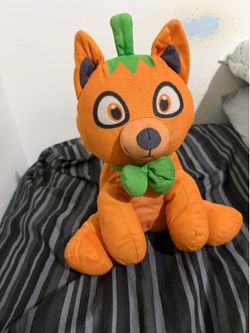 Applause Halloween Pumpkin Orange Cat Plush Stuffed Animal Toy Fall 12” Sitting