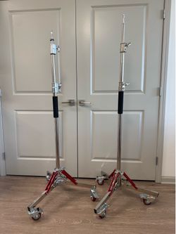 2 Heavy Duty Tripods with casters for photography- Mint condition