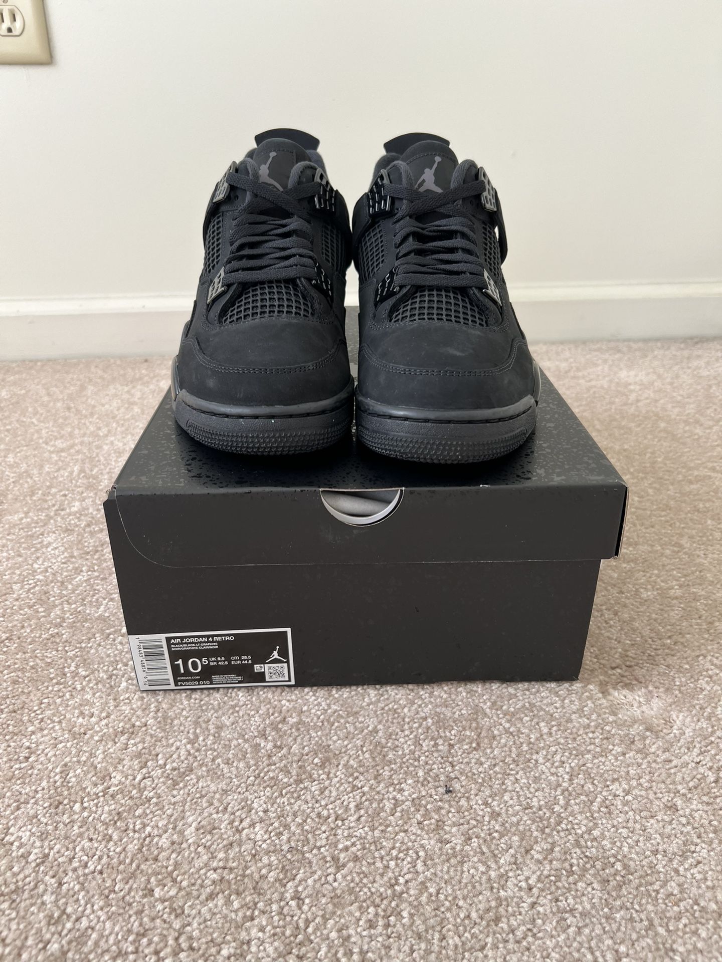 Nike Air Jordan IV 4 Black Cat 2025 Size 10.5 Ready To Ship IN HAND