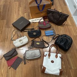 Lot Of Designer Bags Louis Vuitton Gucci Fendi Prada 