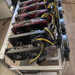 AMD RX-580 8GB Mining Rig For Ethereum 6x 580 8GB GPU W/ Frame