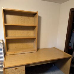 FREE Oak Laminate Desk!! **Bookshelf In Photo Not Included**