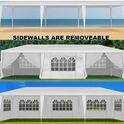  Party Tent 10x30 Outdoor Gazebo Canopy with 8 Removable Sidewalls, Waterproof Wedding, Patio, – UV Protection for Events & Gatherings
