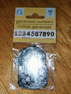 pack of brand new galvanized numbers. 20 packs available 