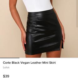 NWT Lulus small Black Vegan Leather Mini Skirt
