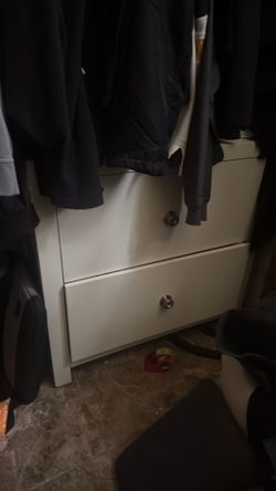 White large dresser and night stand