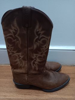 Justin Stampede Huck Brown Cowboy Leather Boots Used