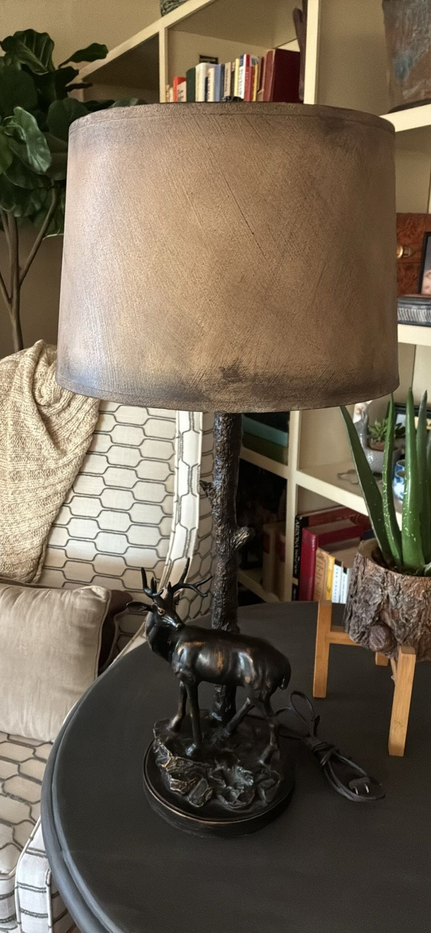 Bronze Deer Lamp