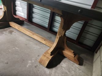 20th Century Pine/Zinc Reclaimed Trestle dinning table