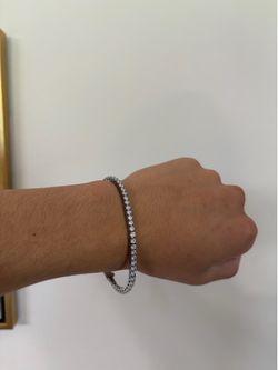 Tennis Bracelet | Stainless Steel | White Gold Plated | 5A CZ
