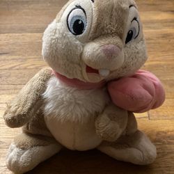 DISNEY STORE Exclusive Original Thumper Easter Bow Rabbit Mrs Bunny Plush 10"