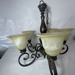5 Light Aged Bronze Chandelier TV