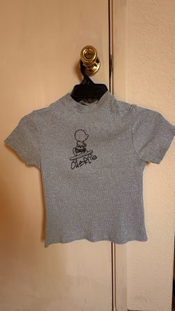 Charlie Brown Graphic Ribbed Baby Tee SIZE XS
