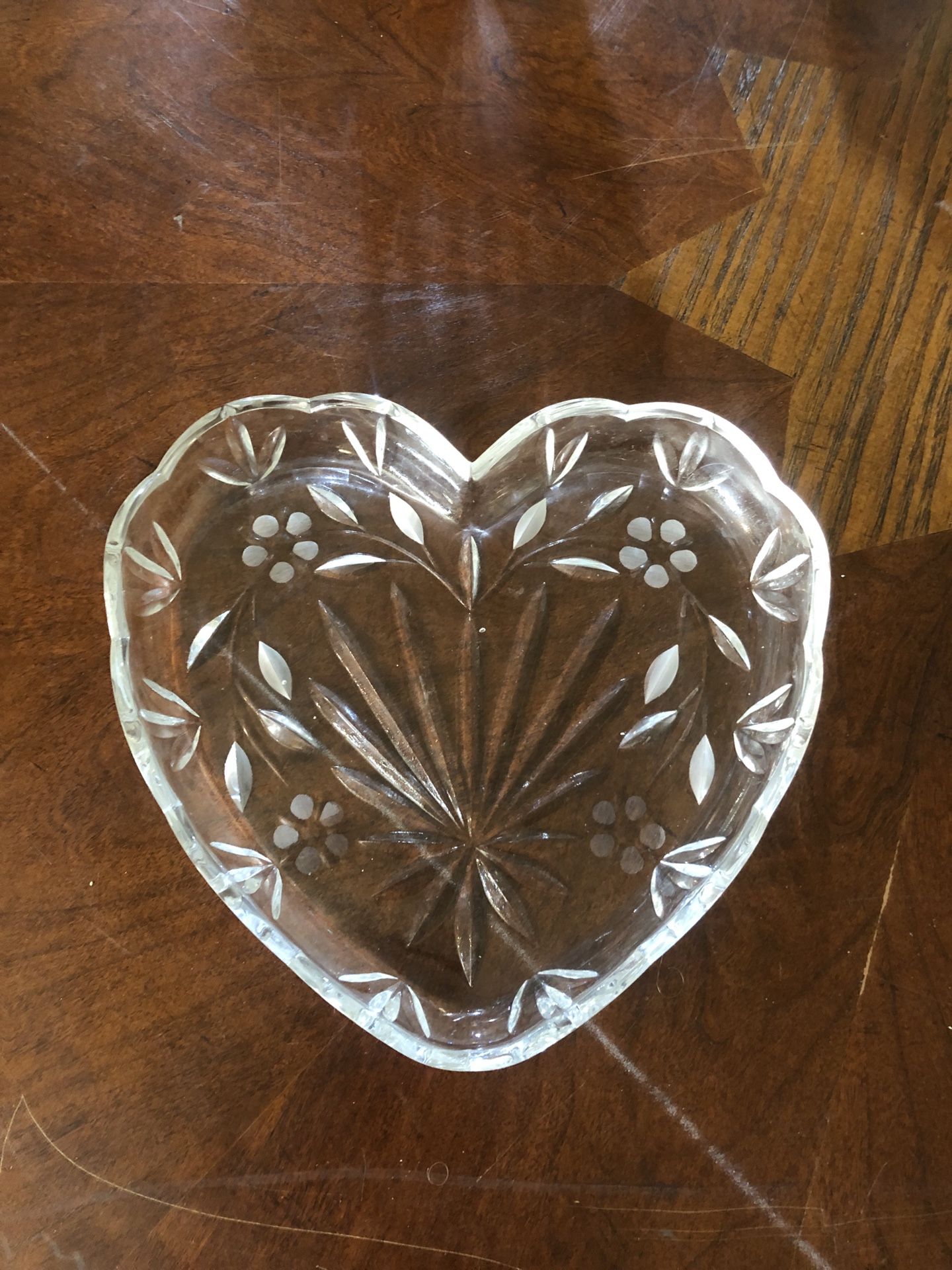 Crystal Glass Heart Dish