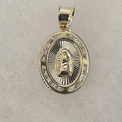 Virgin Mary 10k Real gold Pendant Charm 