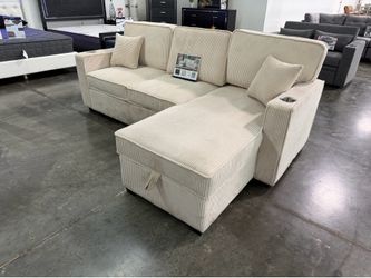 Beige Sofa Sectional Sleeper