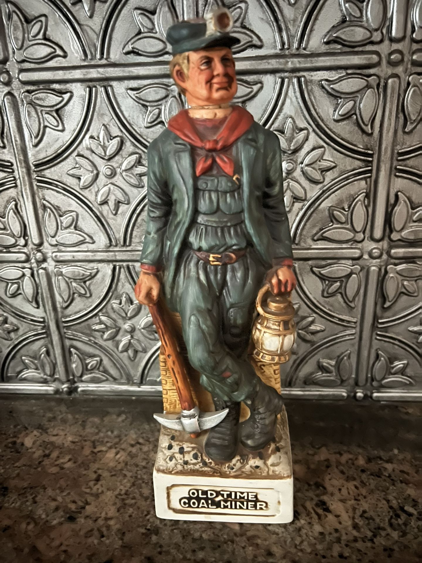 Vintage Coal Miner Porcelain Decanter