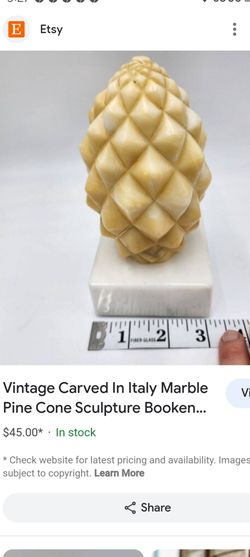 Carved Marble Book Ends 
