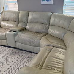 Beautiful Elegant Upscale Luxury Italian Leather All Electric Powered Sectional Sofa