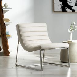 Parisian White Leather Sofa Chair