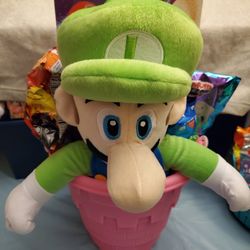 Luigi Plush Backpack Basket
