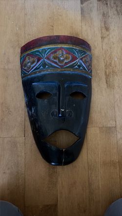 Hand-Carved Wooden Decorative Wall Mask