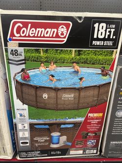 Power Steel 18 ft. x 48 in. Round Metal Frame Above Ground Pool Set