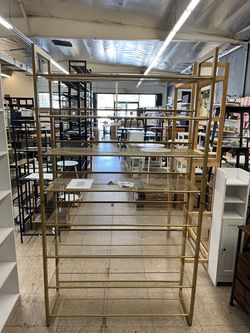 SONGMICS 8-Tier Metal Shoe Rack Orgainzer Stackable - Gold