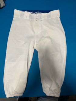 White Baseball Pants with Elastic Ankles
