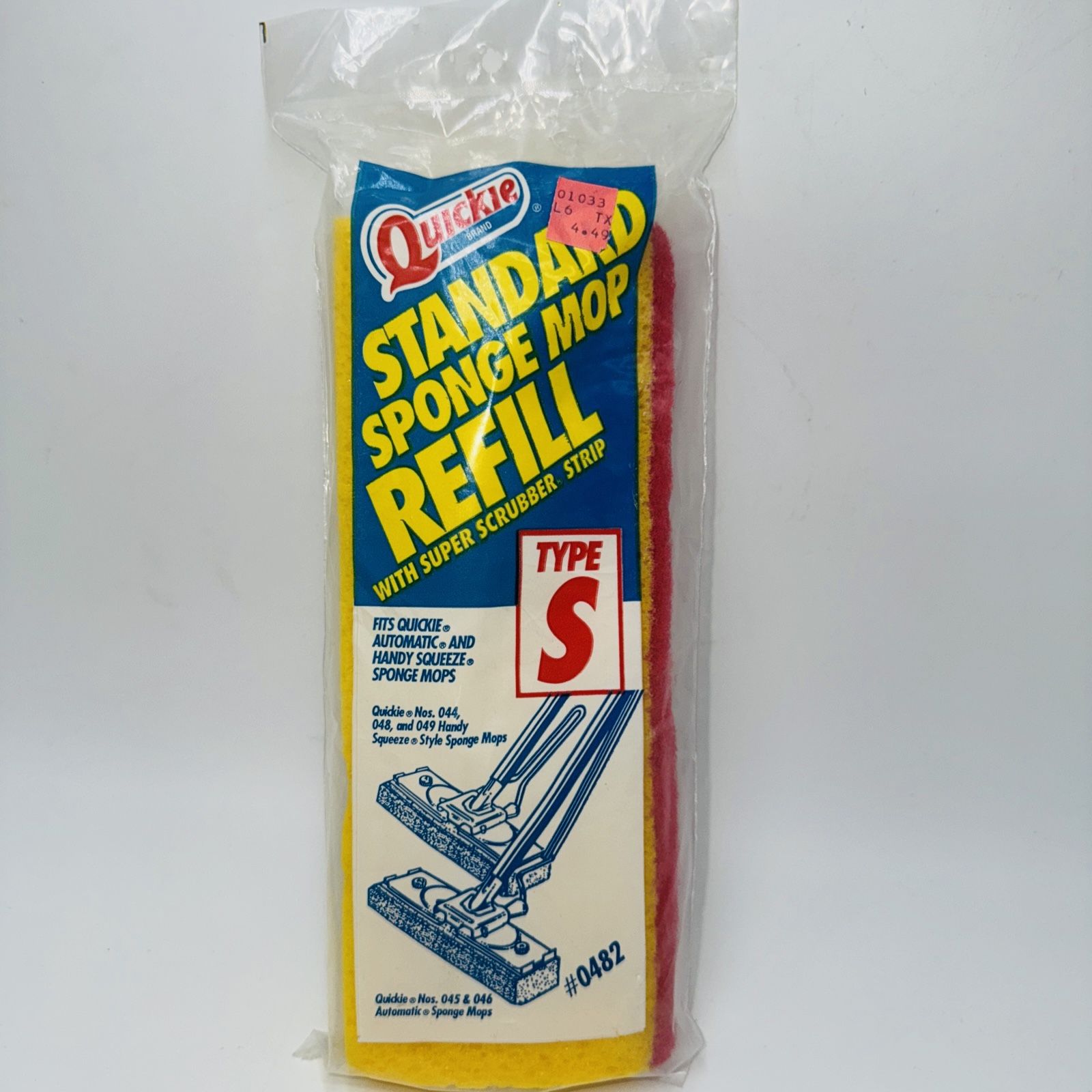 VINTAGE NEW Quickie Standard Sponge Mop Refill #0482 044 045 046 048 049 Type S