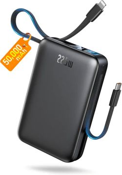 Portable Charger 50000mAh, 22.5W Fast Charge Power Bank Built-in 2 Cables
Pocket‑Friendly Portable Phone