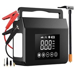 4000A Portable Jump Starter with Air Compressor, 12V Car Battery Power (All Gas 8L Diesel) with 150PSI Tire Inflator 15000mAh PowerBank & Quick Charge
