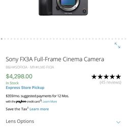 Sony FX3A Full-Frame Cinema Camera