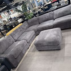 Long Sectional With Ottoman 🔥🔥🔥🔥