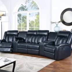New 4 Recliner Home Theater Sectional Couch / Free Delivery