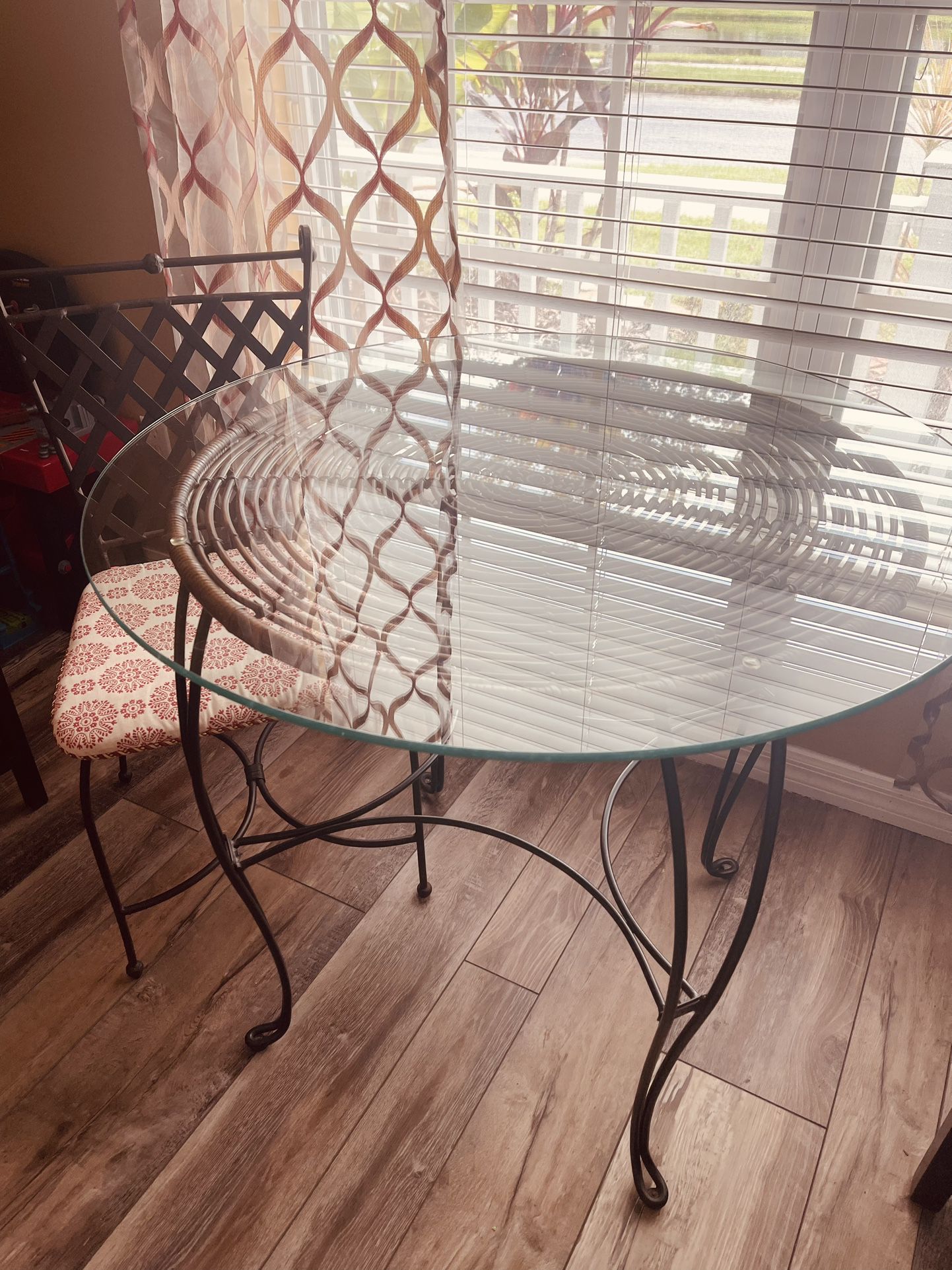 Breakfast Glass Top Table For 2