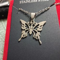 New stainless stainless butterfly Pendant 20in mpu serious buyer don't deliver cash only price firm