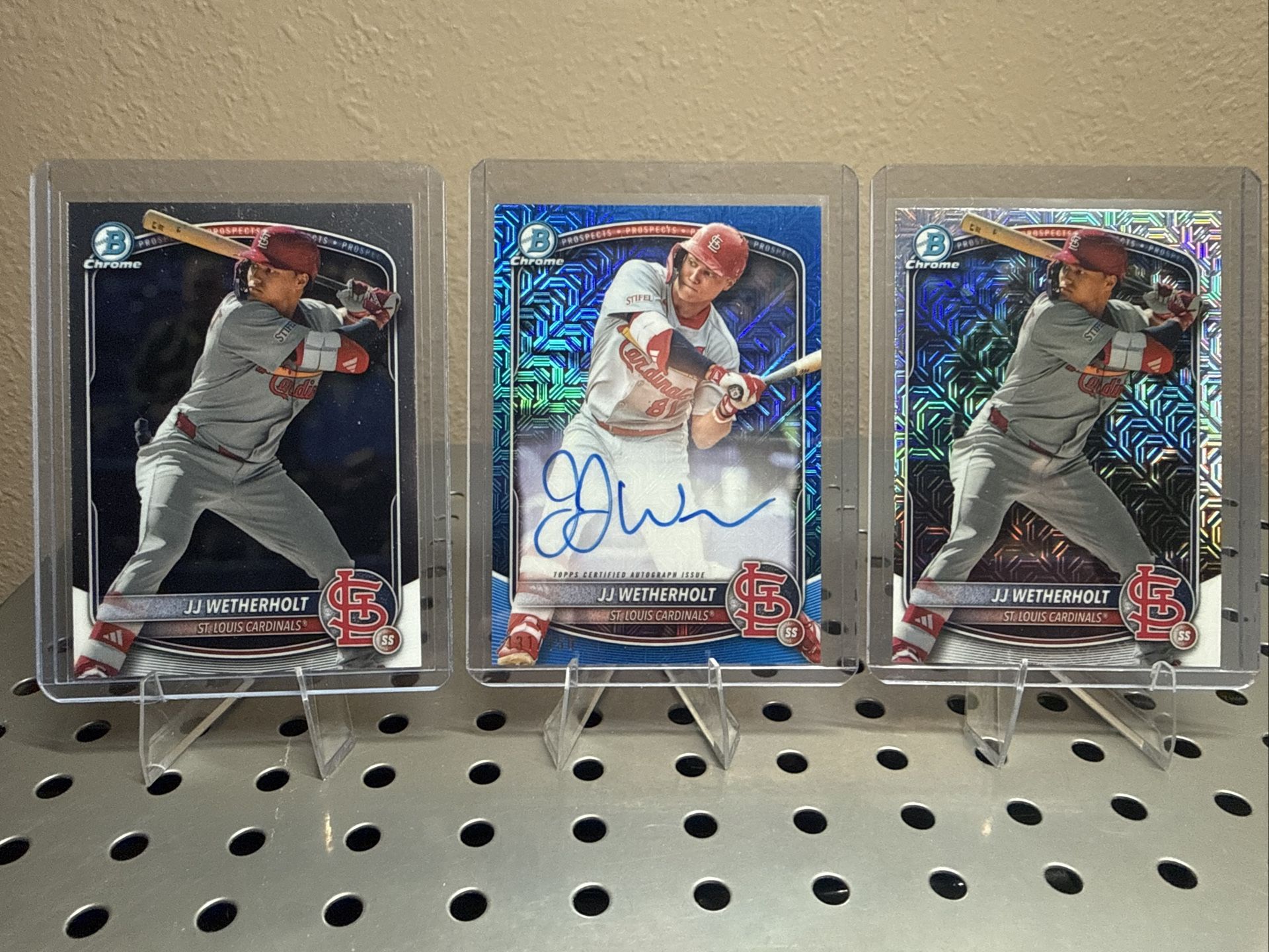 2025 Bowman Chrome  JJ Wetherholt, Auto Blue Refractor#/150,Mojo Refractor, Base Card