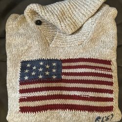 POLO RL SHAWL COLLAR KNIT SWEATER