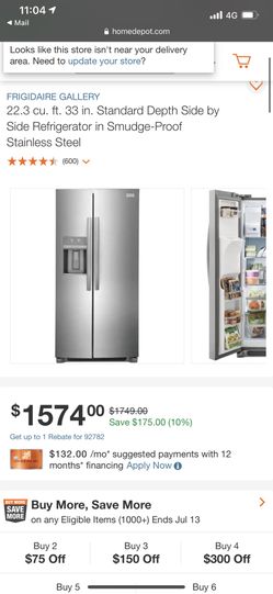 Frigidaire Refrigerator Side By Side Brand New Open Box